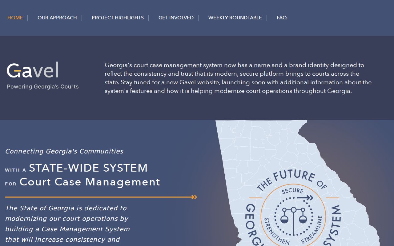 Georgia Gavel court case management project information