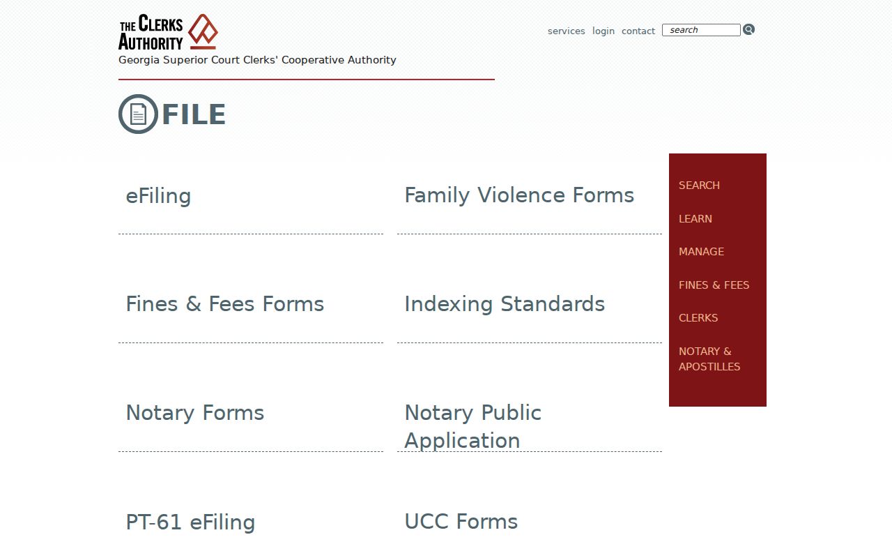 GSCCCA electronic filing overview for Georgia clerk record categories