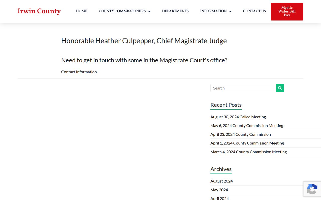 Official Irwin Magistrate Court page