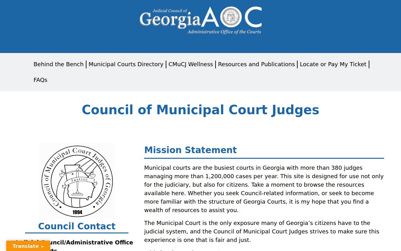 Irwin County traffic court records Georgia municipal court page